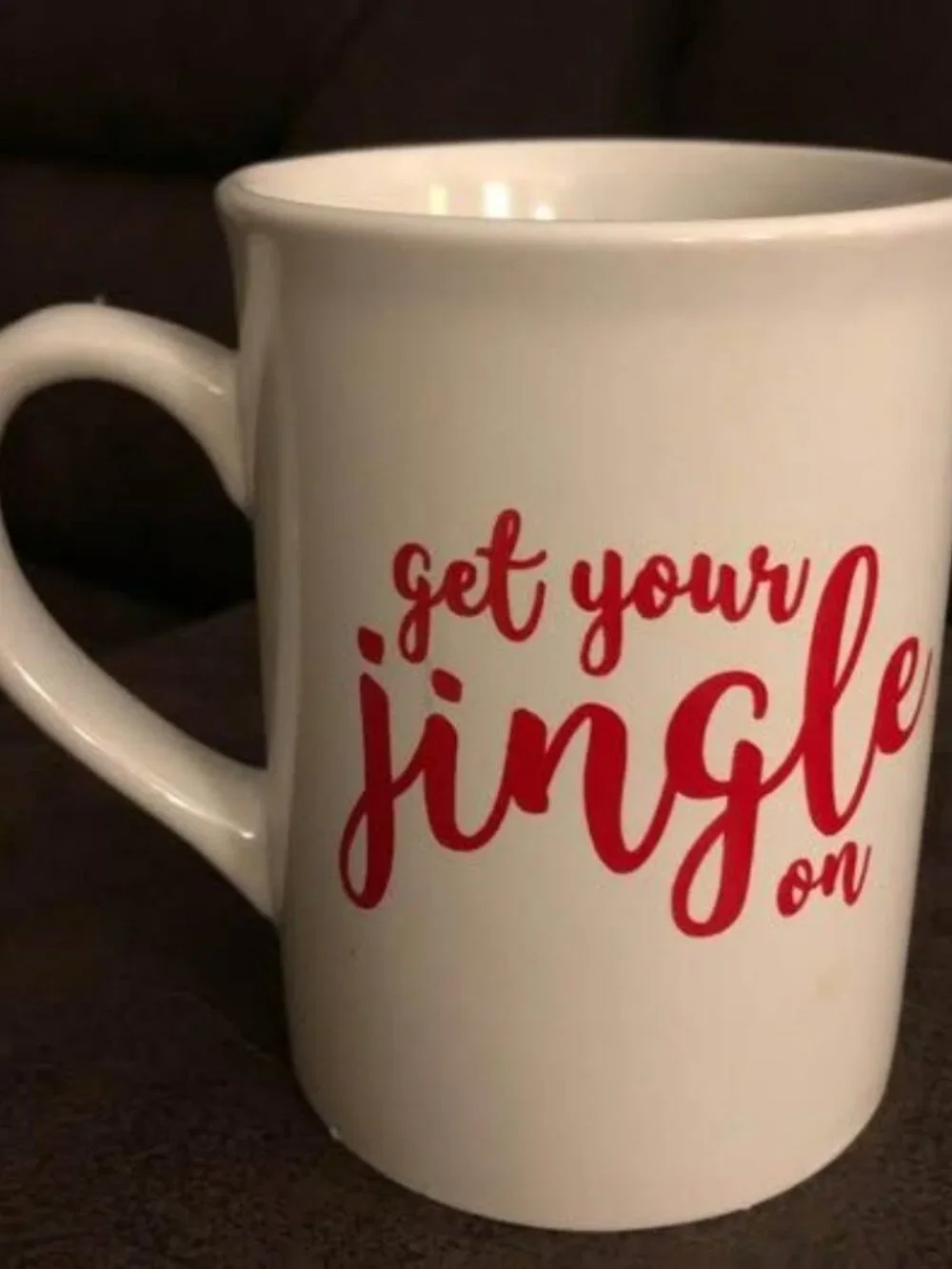 White/Red Holiday Coffee Mug - Get Your Jingle On